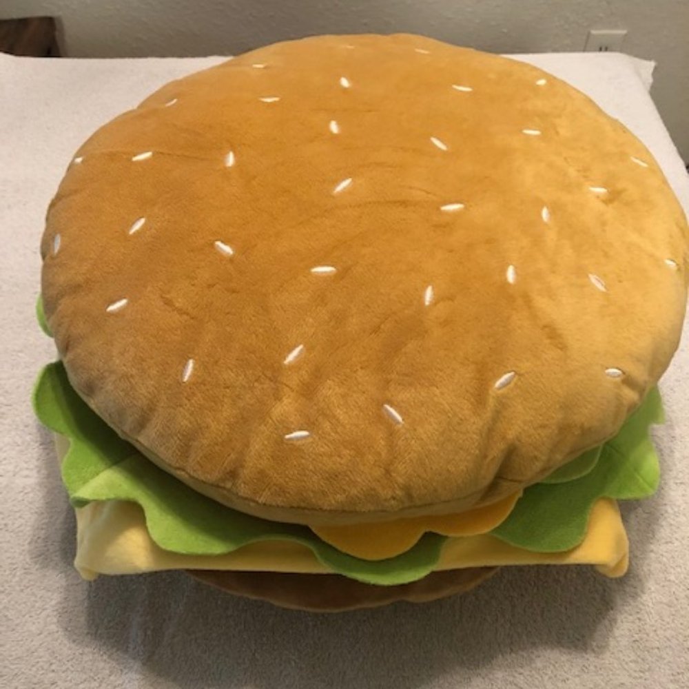 Used~Cheeseburger Plush Pillow